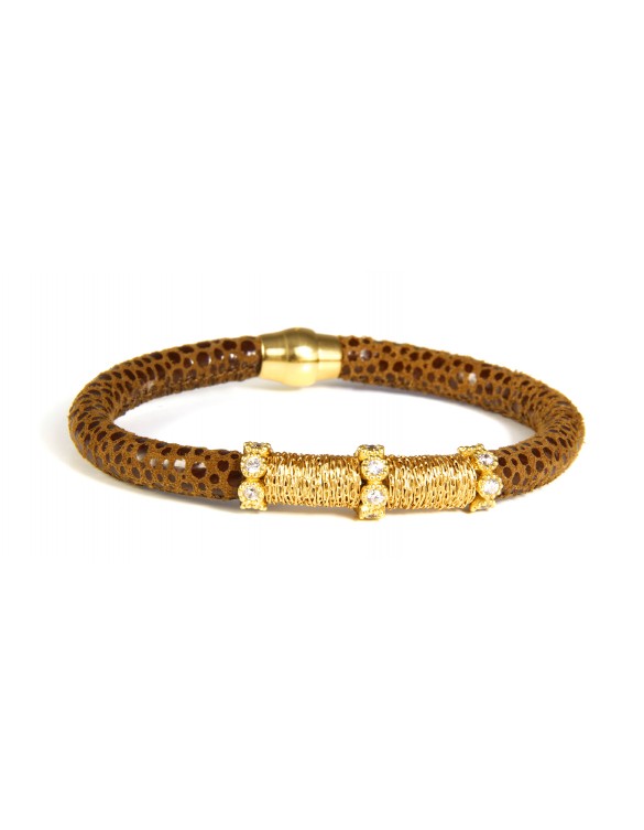Pulsera plata dorada Luca Lorenzini PBRB48-4