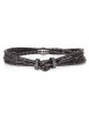 Pulsera plata cuero hombre Luca Lorencini BH029-2