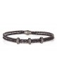 Pulsera plata cuero hombre Luca Lorencini BH028-2