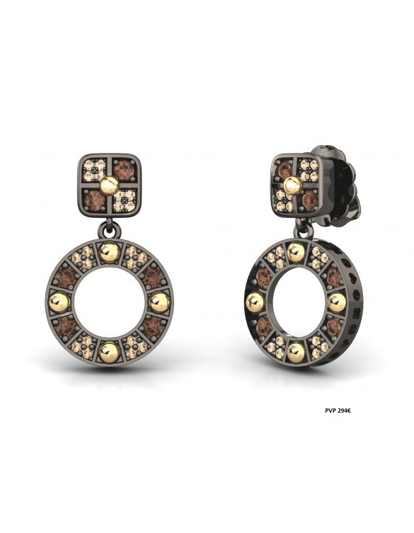 Pendiente plata oro Bohemme 7CHO018E