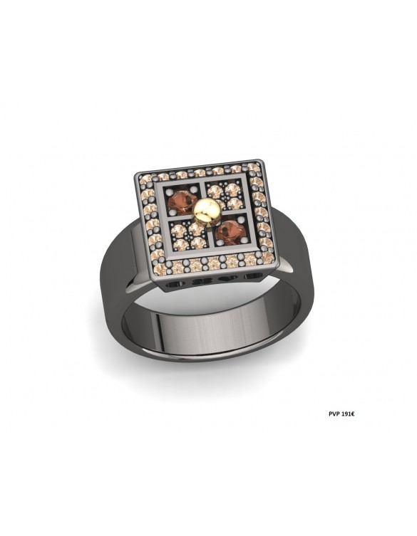 Anillo plata oro Bohemme 7CHO008R15