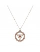 Colgante plata chakra oro rosa malaquita y circonitas C313