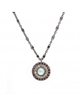 Colgante plata calcedonia y circonitas c374