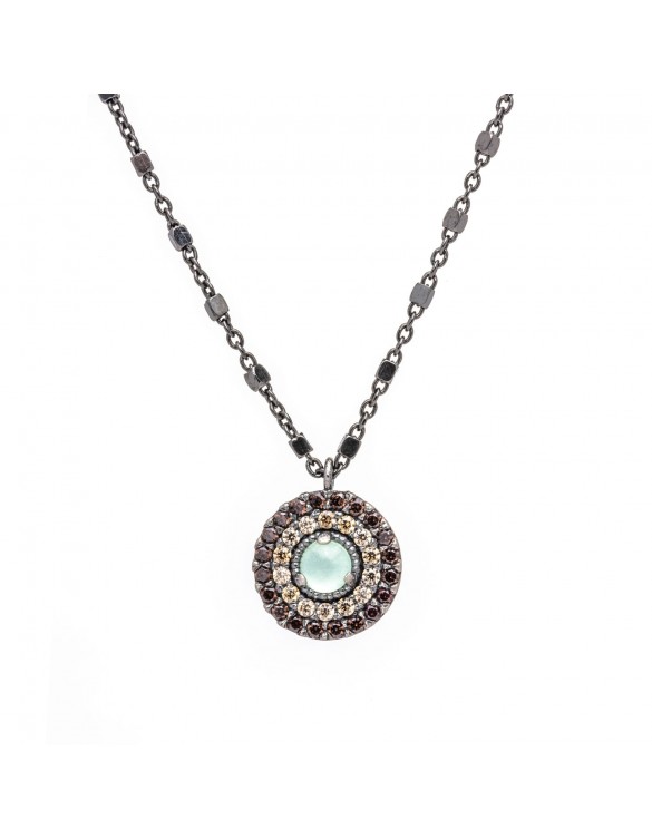 Colgante plata calcedonia y circonitas c374
