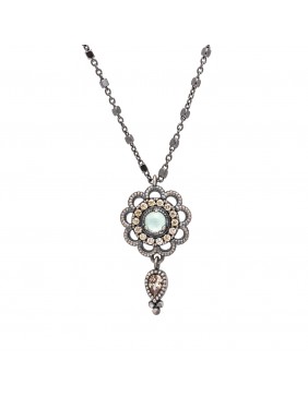 Colgante plata calcedonia y circonitas c372