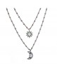Colgante plata sol luna combinado calcedonia piedra luna y circonitas c394
