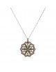 Colgante plata chakra oro rosa cuarzo rosa y circonitas C314