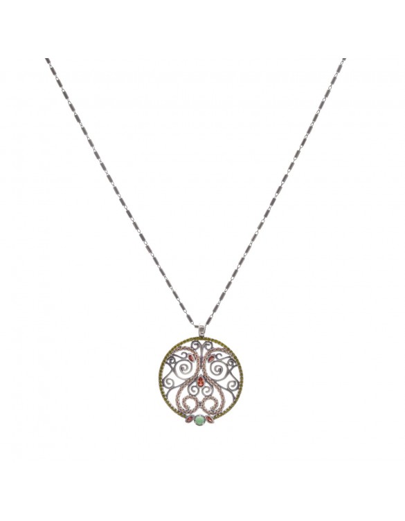 COLGANTE PLATA CALCEDONIA Y CIRCONITAS C271