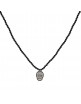 Colgante plata pulida calavera onix y circonitas SKS56