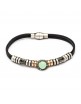 Pulsera plata cuero calcedonia y circonitas an-36