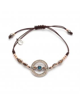 PULSERA PLATA MACRAME KAYONITE Y CIRCONITAS MA-71