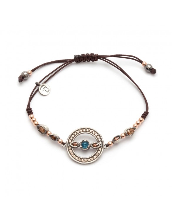 PULSERA PLATA MACRAME KAYONITE Y CIRCONITAS MA-71