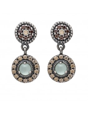 Pendientes plata calcedonia y circonitas p397