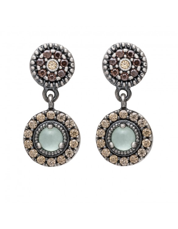 Pendientes plata calcedonia y circonitas p397
