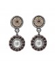 Pendientes plata piedra luna y circonitas p419