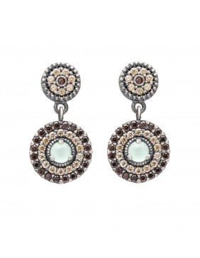 Pendientes plata calcedonia y circonitas p391