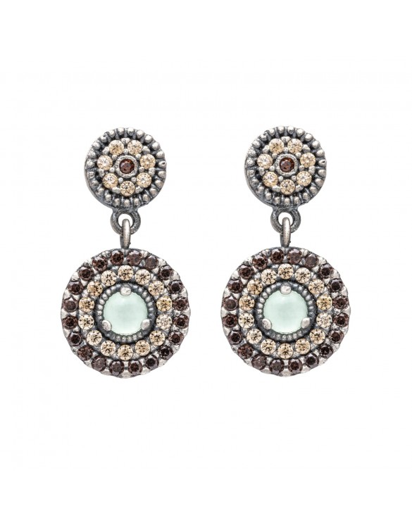 Pendientes plata calcedonia y circonitas p391