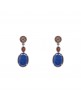 PENDIENTES PLATA CIANITA Y CIRCONITAS P296