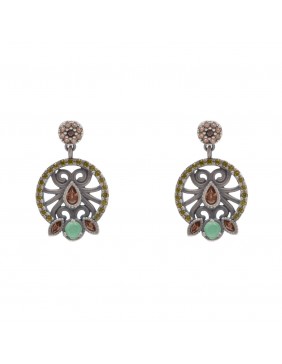 PENDIENTES PLATA CALCEDONIA Y CIRCONITAS P315