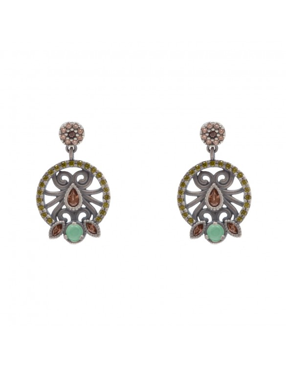 PENDIENTES PLATA CALCEDONIA Y CIRCONITAS P315