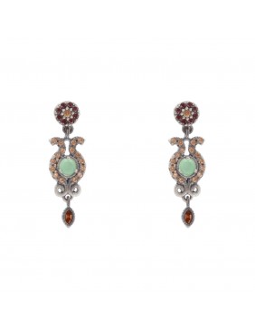 PENDIENTES PLATA CALCEDONIA Y CIRCONITAS P314