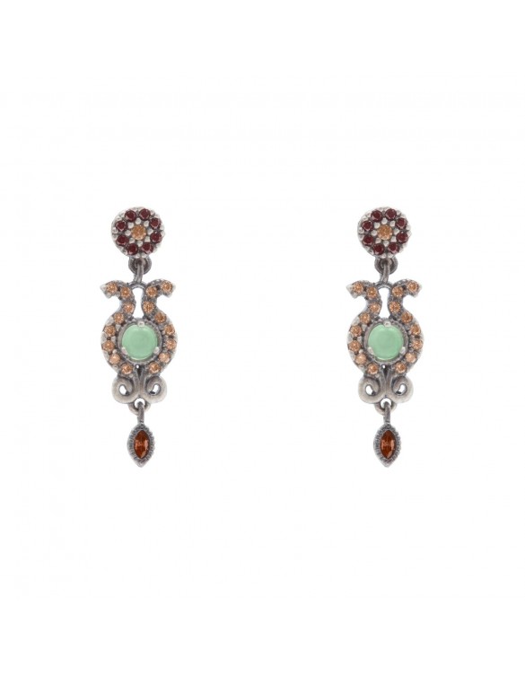 PENDIENTES PLATA CALCEDONIA Y CIRCONITAS P314
