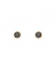 Pendientes plata pulida boton labradorita y circonitas P382