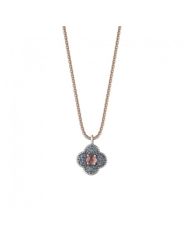 Colgante SUNFIELD de plata, turmalina rosa y circonitas, de 1,2 cm de diámetro CL061771