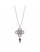 Colgante SUNFIELD de plata, granate, circonitas color brown y aguamarina con rosario de apatito CL061203