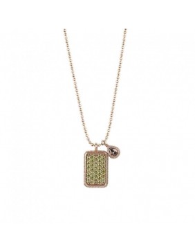 Colgante SUNFIELD de plata con baño de oro rosa y circonitas, de 1,7 cm por 1 cm CL061711/2