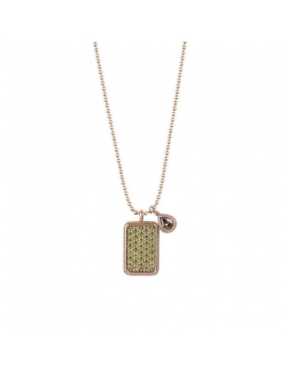 Colgante SUNFIELD de plata con baño de oro rosa y circonitas, de 1,7 cm por 1 cm CL061711/2