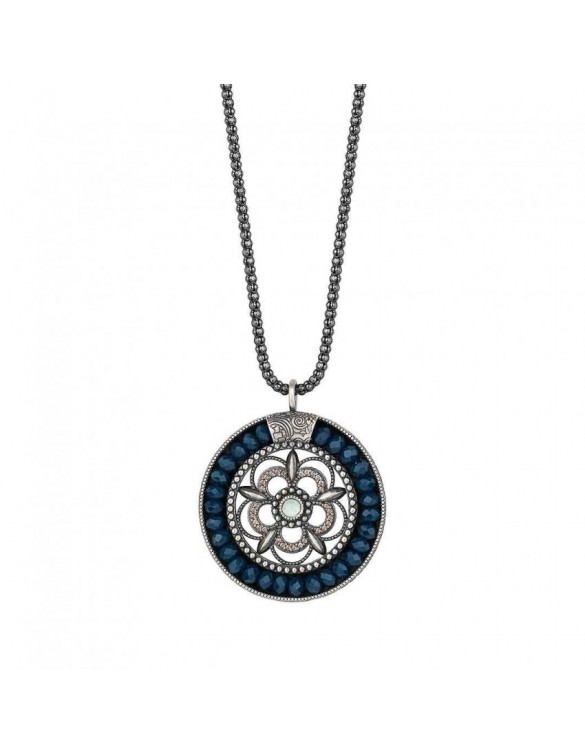 Colgante SUNFIELD de plata, calcedonia, cuentas de cristal azul zafiro y circonitas CL061530