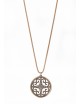 Colgante SUNFIELD de plata con baño de oro rosa y circonitas, de 4 cm CL060312