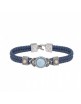 Pulsera SUNFIELD de plata, agua marina, cuarzo rosa, circonitas y nailon cord PU061370/17