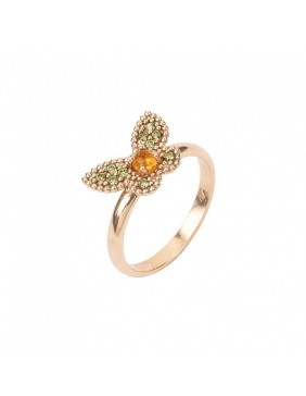 Anillo SUNFIELD de 0,3 cm de ancho, de plata con baño de oro rosa, citrino y circonitas AN061770/2