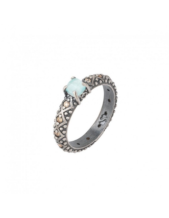 Anillo SUNFIELD de plata, calcedonia y circonitas AN061490/13