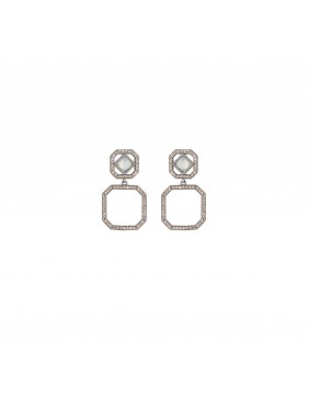 Pendientes plata, calcedonia y circonitas