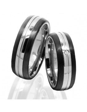 ALIANZAS DE BODA DE TITANIO Y CARBONO ELARA