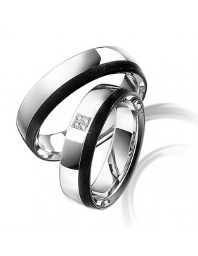 ALIANZAS DE BODA DE TITANIO Y CARBONO LIA