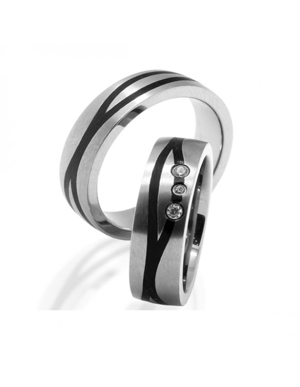 ALIANZAS DE BODA DE TITANIO Y CARBONO CALM