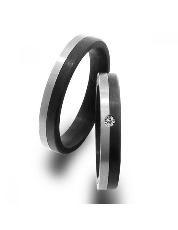 ALIANZAS DE BODA DE TITANIO Y CARBONO MIDEL