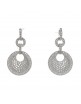 Pendientes Largos De Plata Chapada Con Circonitas Rojas, Salvatore 244A0028
