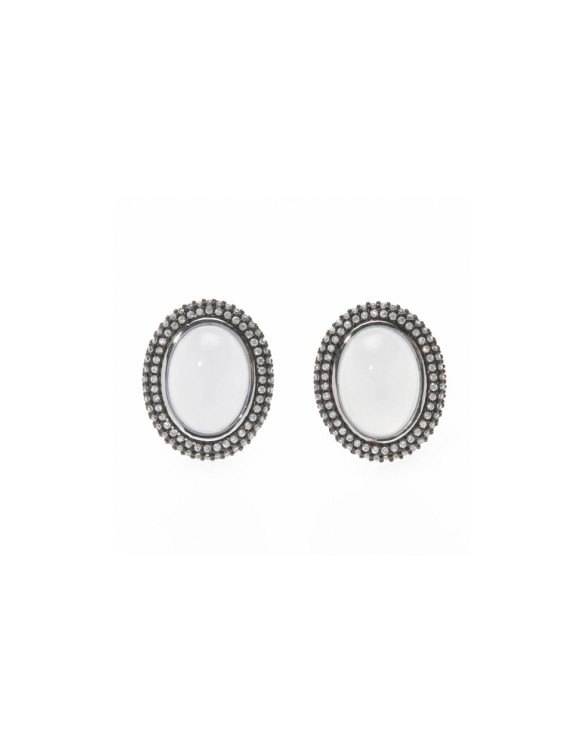 Pendientes Largos De Plata Chapada Con Circonitas Rojas, Salvatore 244A0028