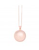 Collar plata chapado rosa 1 micra satinado piedra calcedonia rosa redonda cabujon