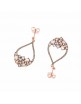 Pendientes Largos De Plata Chapada Con Circonitas Rojas, Salvatore 244A0028
