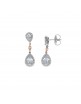 Pendientes plata con circonitas y morganita hidrotermal Salvatore 136A0417