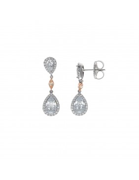 Pendientes plata con circonitas y morganita hidrotermal Salvatore 136A0417