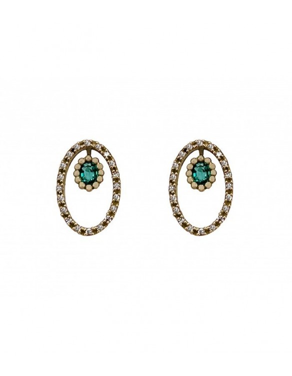 Pendientes oro UFO esmeralda 4UFO001EES