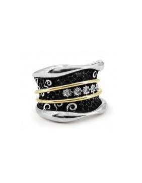 Sortija oro y diamantes "X" 5BHX014R15