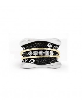 Sortija oro y diamantes "X" 5BHX014R15